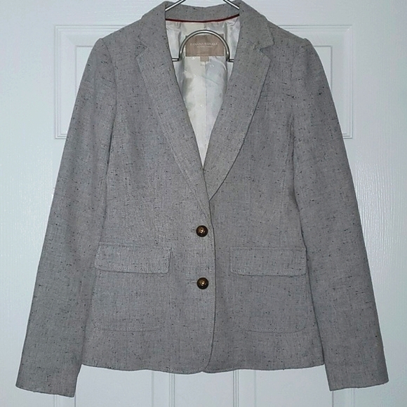 Banana Republic Speckled Gray Hac.king Jacket Wool Blend Size 0 - Picture 16 of 16